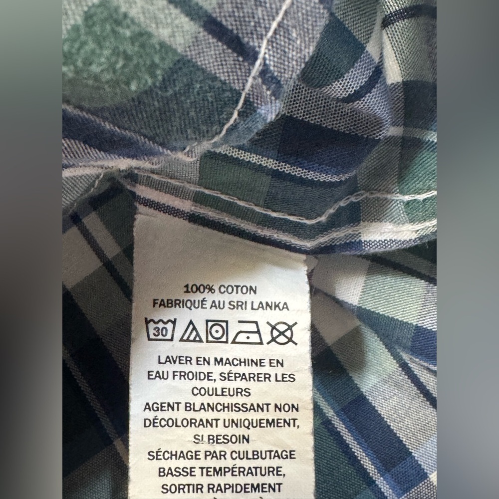 LL Bean Button Shirt Long Sleeve Men Large Green Plaid Traditional Fit Outdoors - Picture 5 of 8